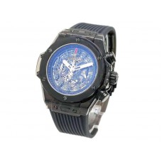 Hublot Big Bang Unico All Black Sapphire Nachgemachte Uhren 886ETA mit silberne Stellschrauben